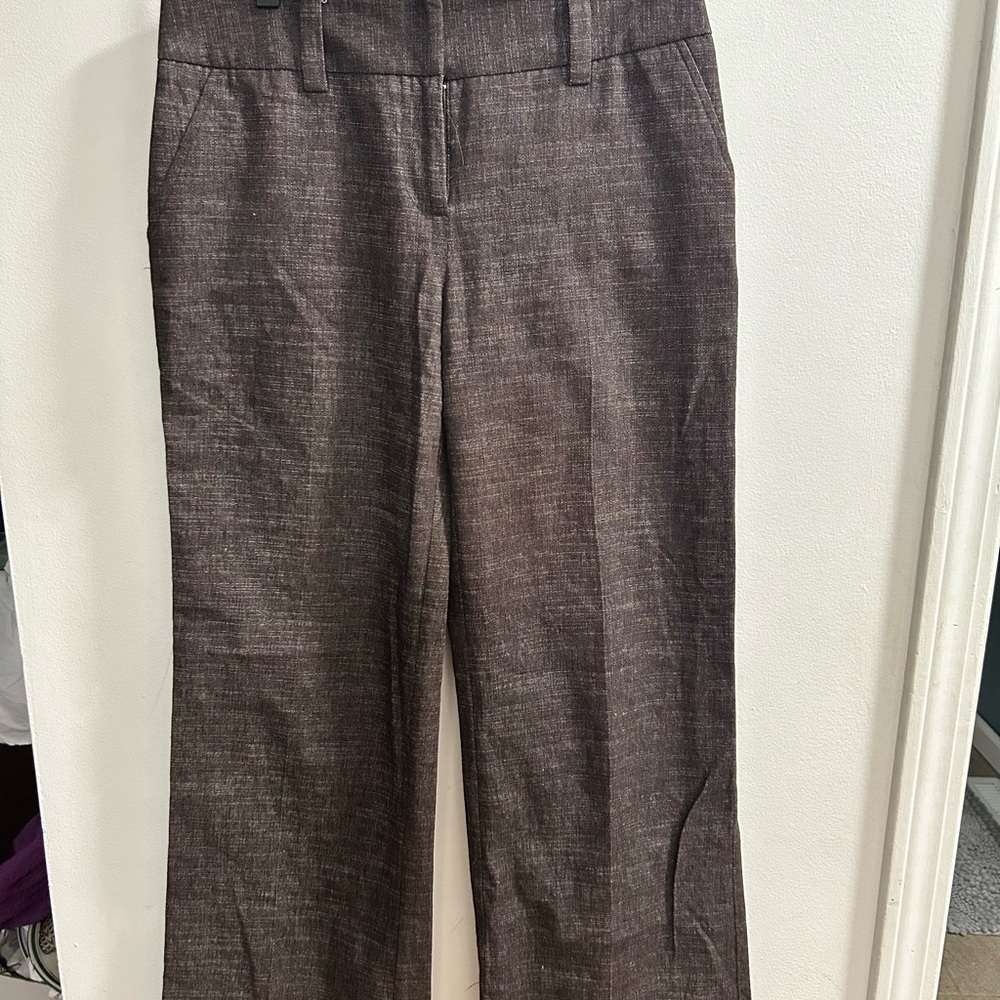 Dark‎ Brown Jr Sz 7 Casual or Dress Mid Rise Flare Pants Back Pockets BCX